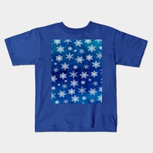 Christmas Glitter snowflakes In Blue Kids T-Shirt